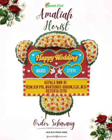 Papan Bunga Pernikahan Pogar